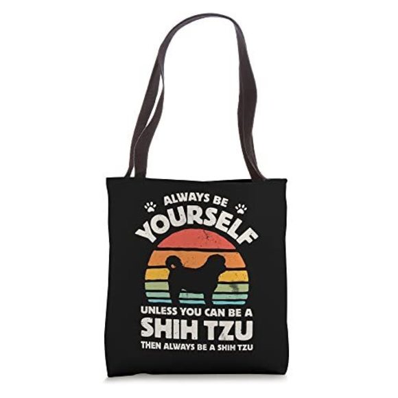 Shih Tzu Always Be Yourself Retro Vintage 60S 70S Dog Lovers Tote Bag :> - Picture 1 of 4